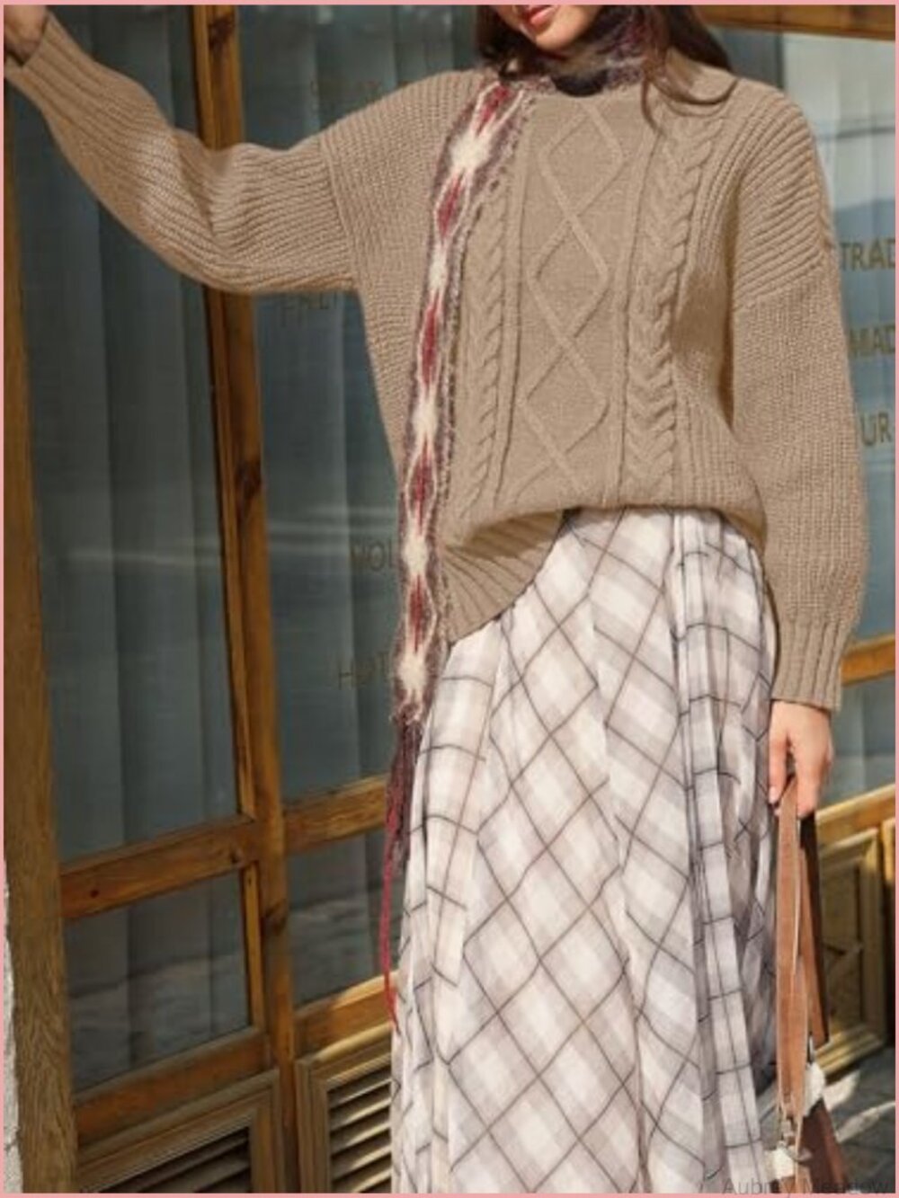 Oversized Cable Knit Turtleneck Pullover Sweater Chunky Button - Picture 3 of 7